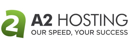 A2 Hosting logo with green a2 icon and tagline Our Speed, Your Success in black text on a white background.