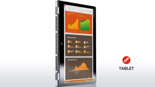 Lenovo Yoga 3 14 convertible laptop - white tablet mode