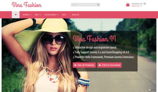 Vina Fashion free joomla templates