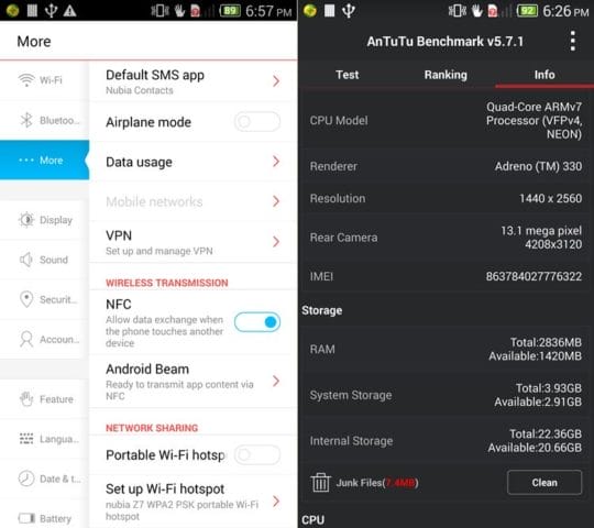 ZTE Nubia Z7 4G Smartphone - Additional Image 1