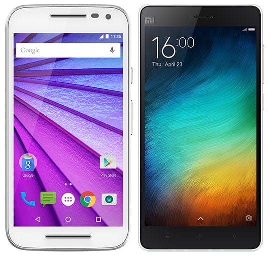 Motorola Moto G (3rd Gen) Vs Xiaomi Mi 4i - Front