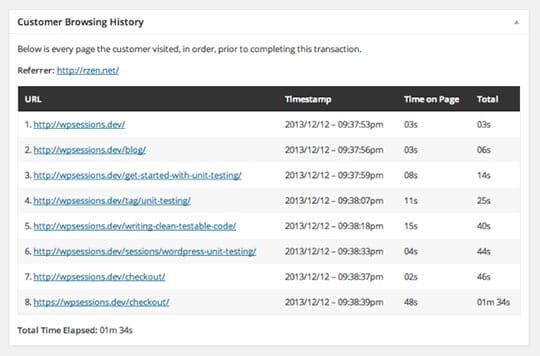 Marketing Automation Plugins for WordPress - customer-history-browsing