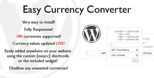 Easy-Currency-Converter - for Forex and Stock Market Websites