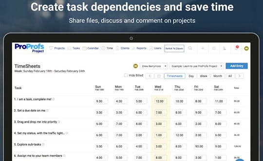 ProProfs-Project-Timesheet-Entry