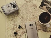 technology-gadgets-camera-phone-headphone-map-travel