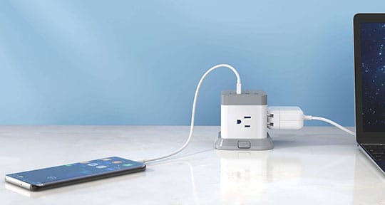 BESTEK 3-Outlet Vertical Cube Mountable Power Strip 4 USB Ports - 4