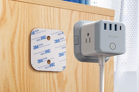 BESTEK 3-Outlet Vertical Cube Mountable Power Strip 4 USB Ports - 6