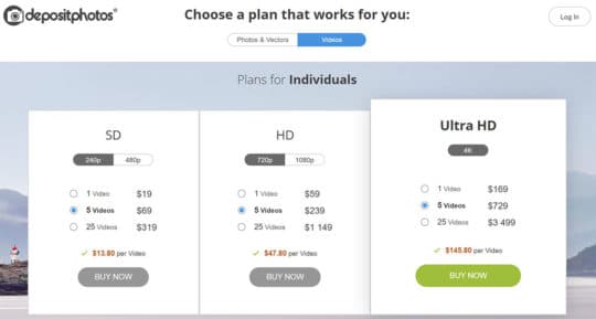Depositphotos-plan-pricing-individual-videos