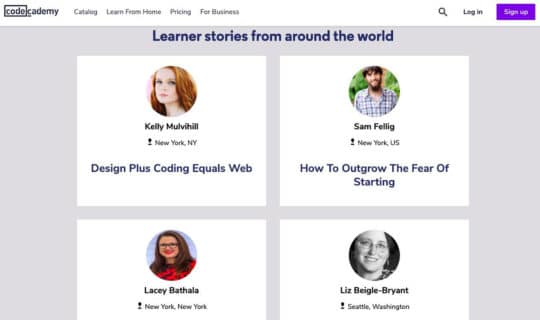 Codeacademy-landing-page-content