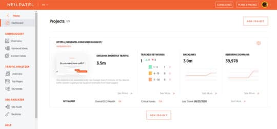 Ubersuggest-Projects