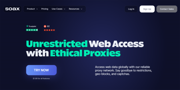 SOAX-homepage-screenshot