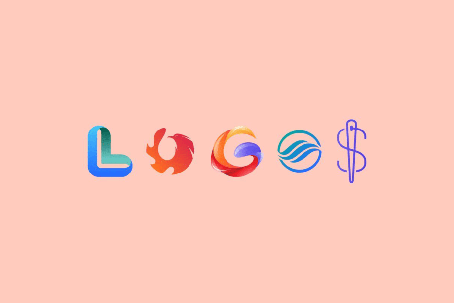 Five colorful stylized icons spelling LOGOS on a light peach background; each letter has a unique design and color scheme.