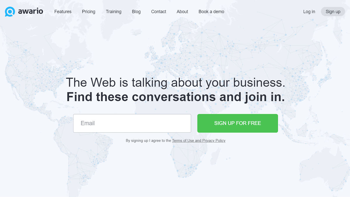 Awario-website-screenshot
