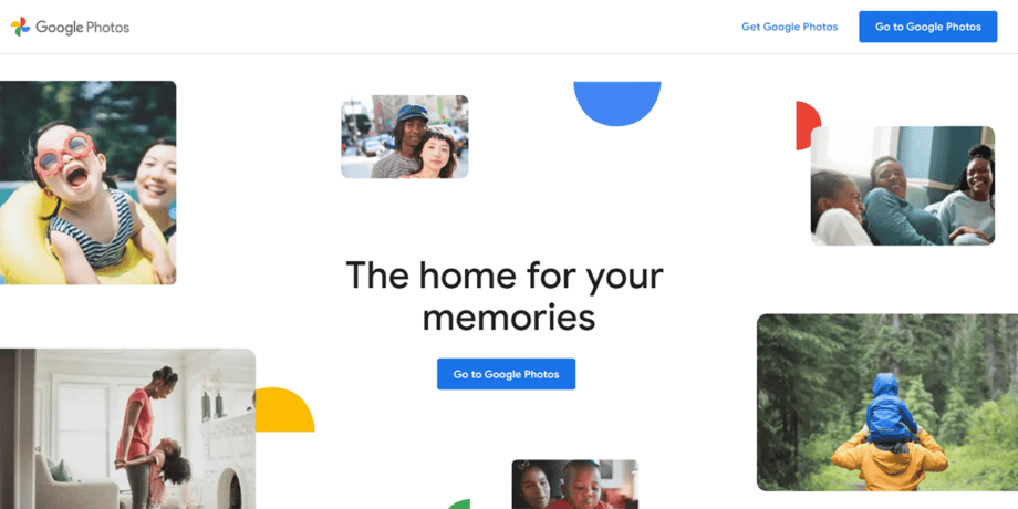 A screenshot of the Google Photos website.