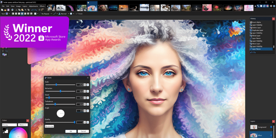 A screenshot of the Paint.NET website.