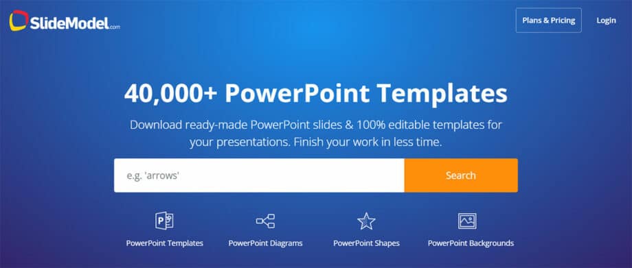 A screenshot of Slide Model website.