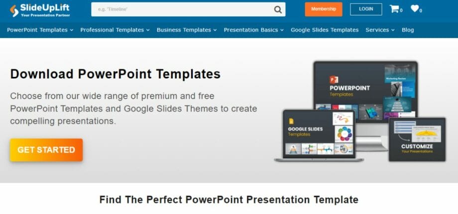 A screenshot of SlideUpLift website.