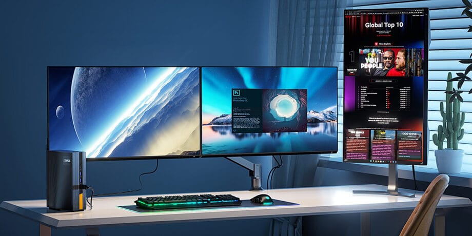 ACEMAGIC AD15 Mini PC 4K Triple Monitor Display.