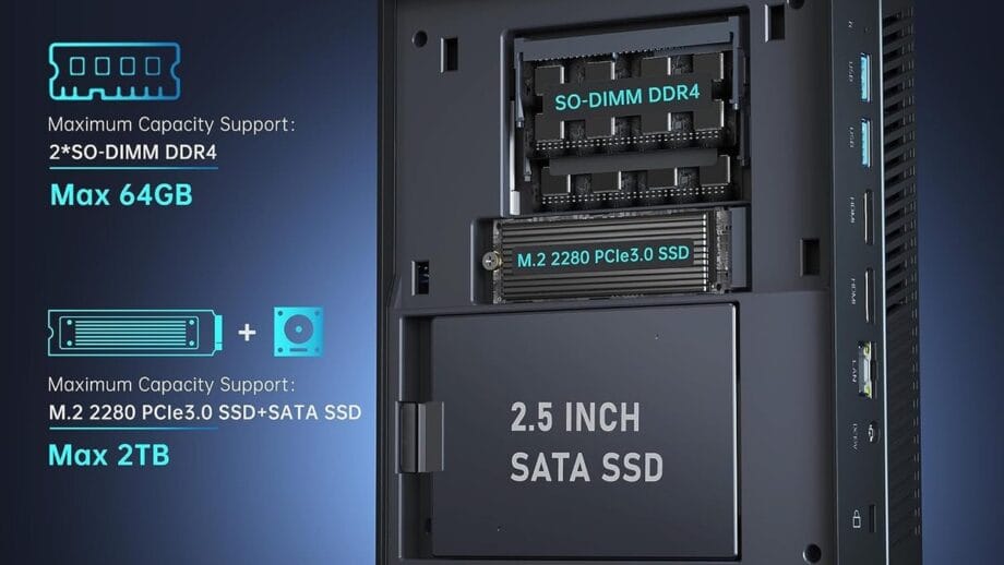 ACEMAGIC AD15 Mini PC Expandable RAM SSD.