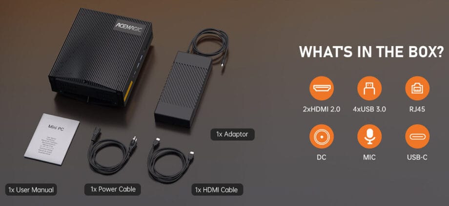 ACEMAGIC AD15 Mini PC What is in the Box.