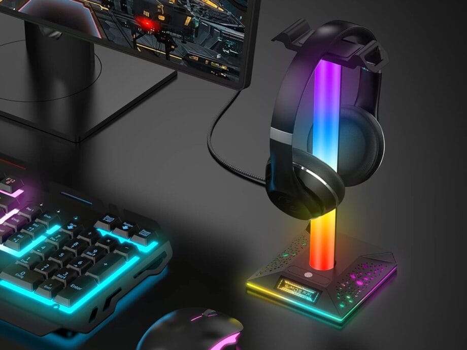 SIMOEFFI RGB Gaming Headphone Stand.