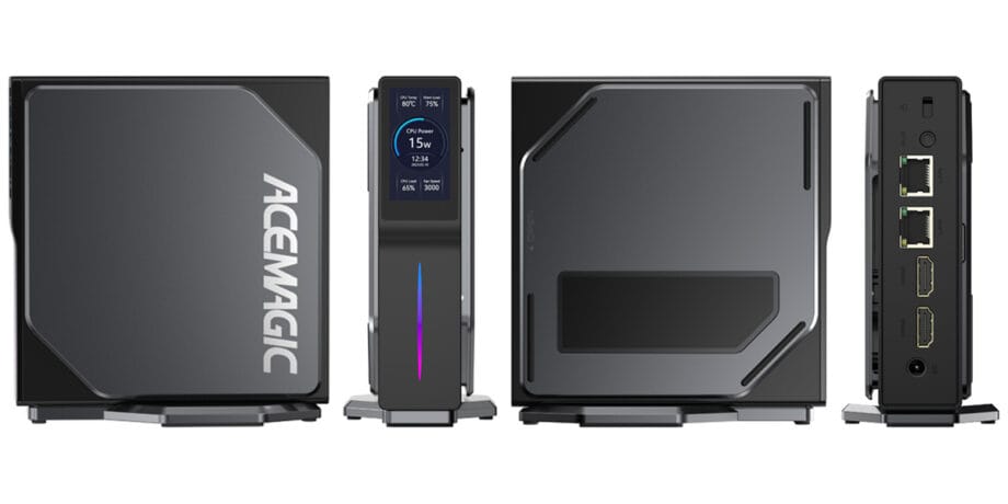 An ACEMAGIC S1 Mini PC from different angles.