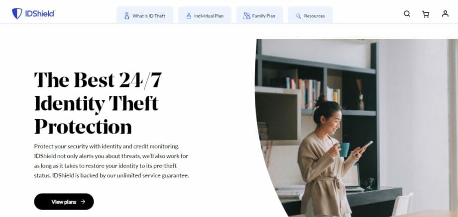 A screenshot of the IDShield website.