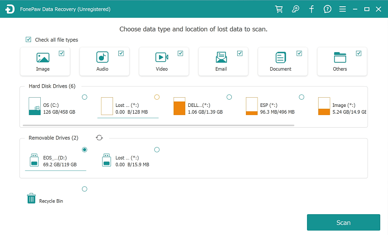 FonePaw USB Data Recovery screenshot 1.