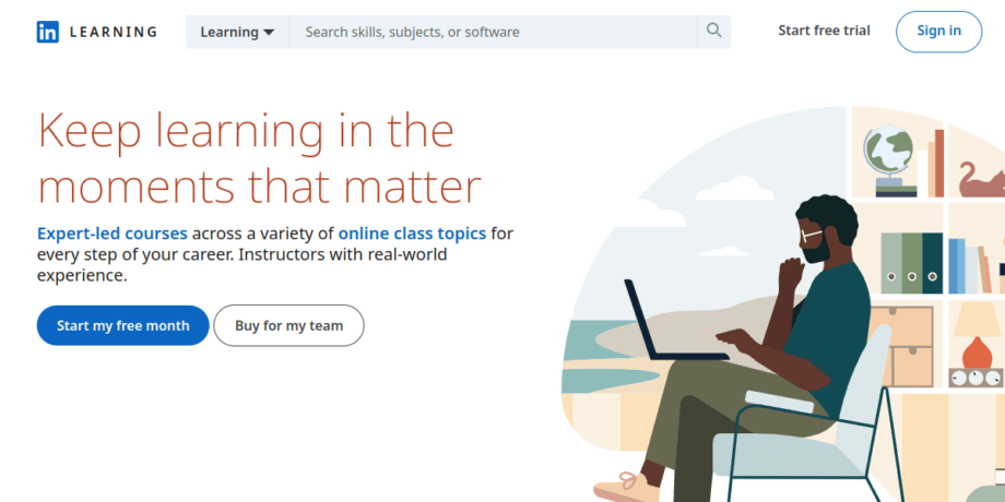 A screenshot from the LinkedIn Learning website.
