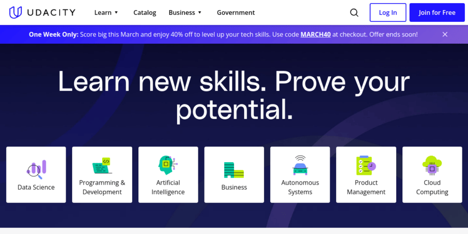 A screenshot from the Udacity website.