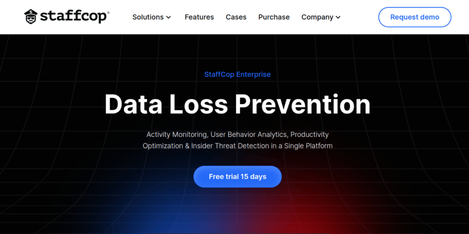 A screenshot from the StaffCop website.