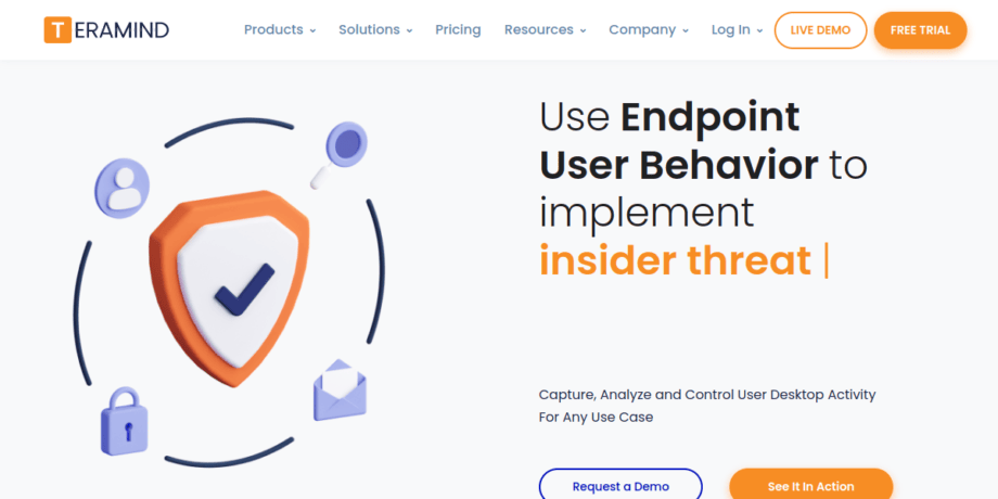 A screenshot from the Teramind website.
