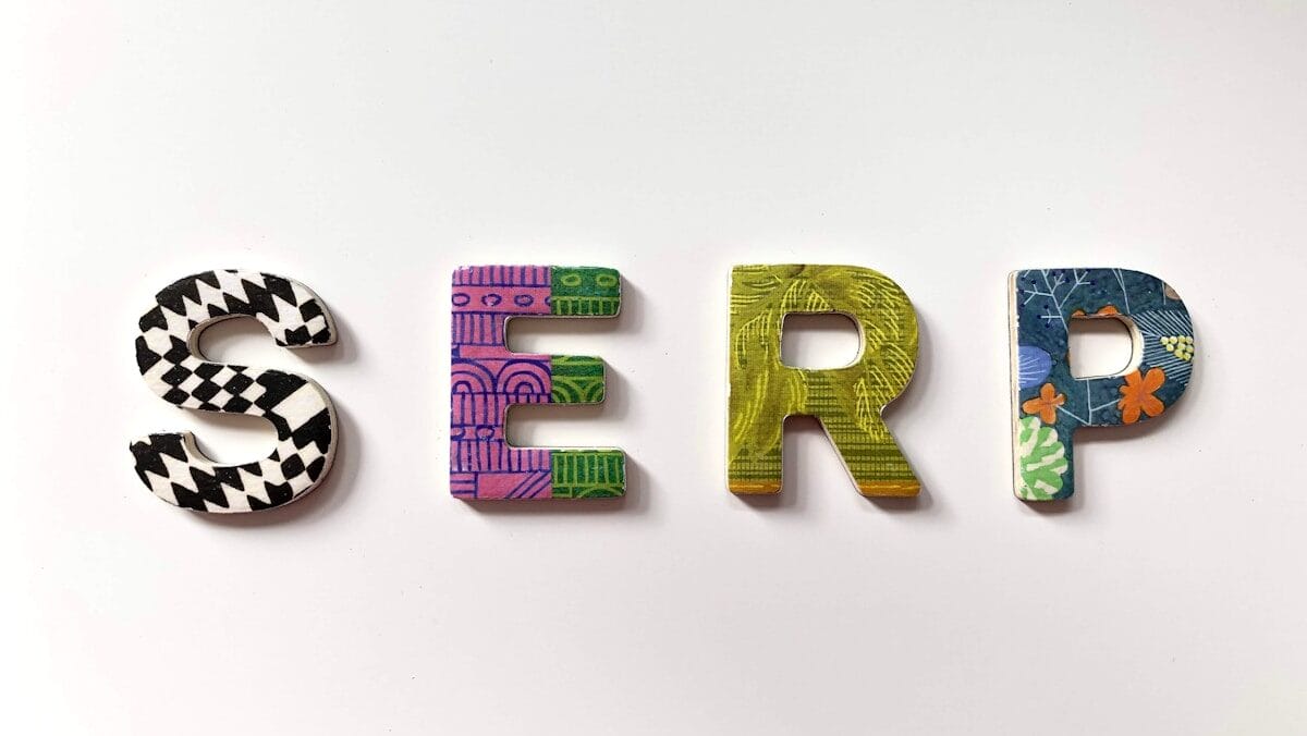 Colorful letters spelling "SERP" against a white background.