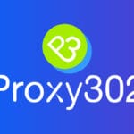 Logo with a green circle containing "P3" above the text "Proxy302" on a blue and purple gradient background.