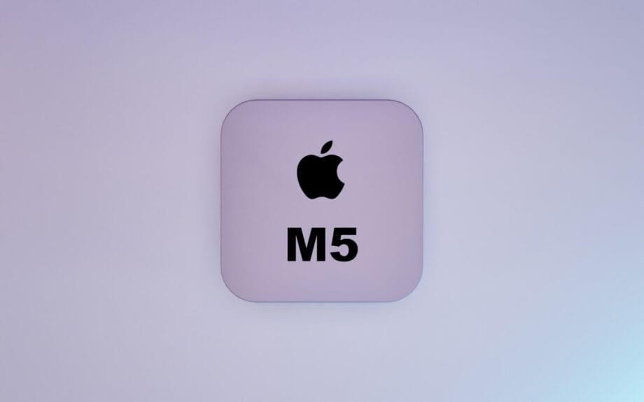 Apple m5 chip logo on a light background