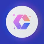 Cloudways AI Copilot logo with gradient shades of purple, orange, and blue on a white circle, set against a blue background with sparkles.
