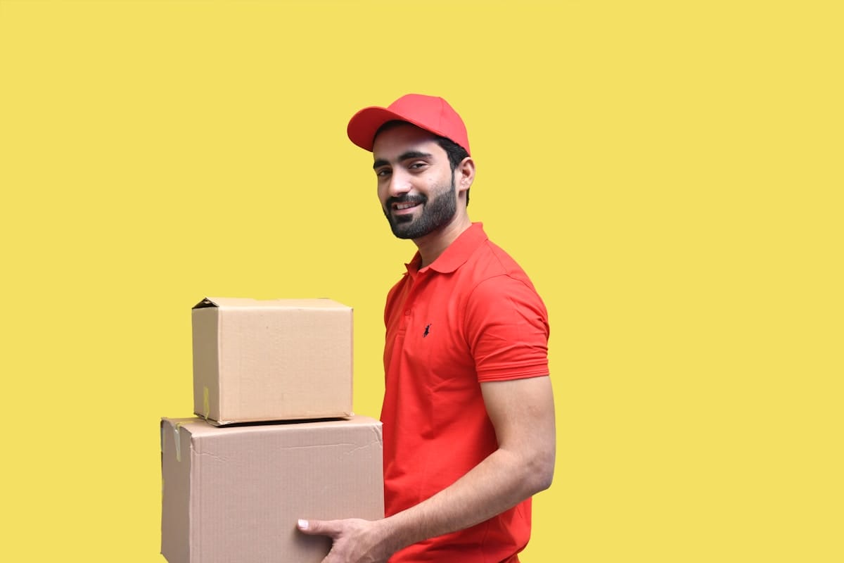 a man holding a box