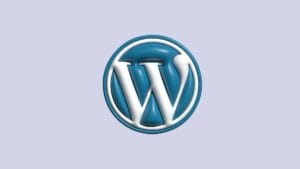 a blue and white wordpress logo