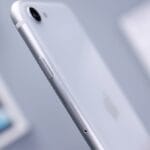 silver iphone 6 on white table