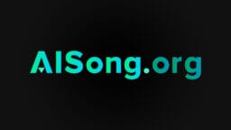 Text AISong.org in bold turquoise letters on a black background.