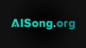 Text AISong.org in bold turquoise letters on a black background.