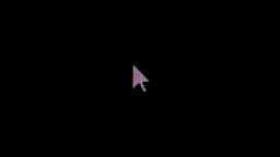 A pixelated computer mouse pointer cursor is centered on a black background.