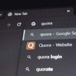 A computer screen showing a web browser with quora entered in the search bar and related search suggestions below.