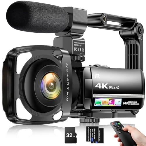 Forced to wrong size: 250x250, natural is 500x500! 4K Video Camera Camcorder 64MP Vlogging Camera for YouTube 18X Digital Zoom 3.0