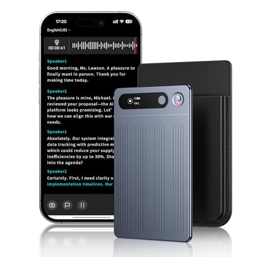 Forced to wrong size: 250x250, natural is 500x500! AI Voice Recorder, Note Voice Recorder w/Case, App Control, AI Transcribe & Summarize, 64GB Portable Digital Recorder with 12 Languages Voice-to-Text, Audio Recorder for Lectures Meetings Calls