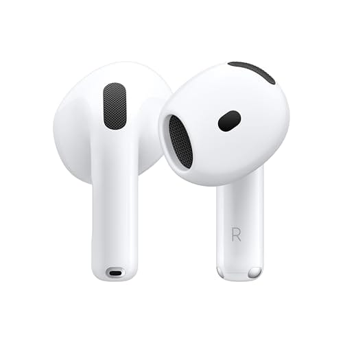 Forced to wrong size: 250x250, natural is 500x500! Apple AirPods 4 Wireless Earbuds, Bluetooth Headphones, Personalized Spatial Audio, Sweat and Water Resistant, USB-C Charging Case, H2 Chip, Up to 30 Hours of Battery Life, Effortless Setup for iPhone