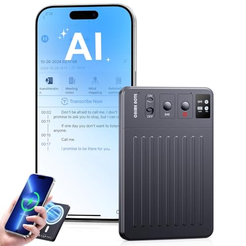 Forced to wrong size: 250x250, natural is 500x500! TTQ AI Voice Recorder, Digital Voice Recorder App Control, Transcribe & Summarize & Translation Empowered by ChatGPT, Wireless Charging, 121 Languages, 64GB Memory for Lecture, Meeting, Calls