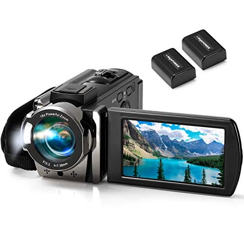 Forced to wrong size: 250x250, natural is 500x500! kimire Video Camera Camcorder Digital Camera Recorder Full HD 1080P 15FPS 24MP 3.0 Inch 270 Degree Rotation LCD 16X Digital Zoom Camcorder Camera with 2 Batteries(Black)